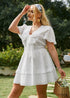 Vestido mini bohemio chic blanco de talla grande Aria